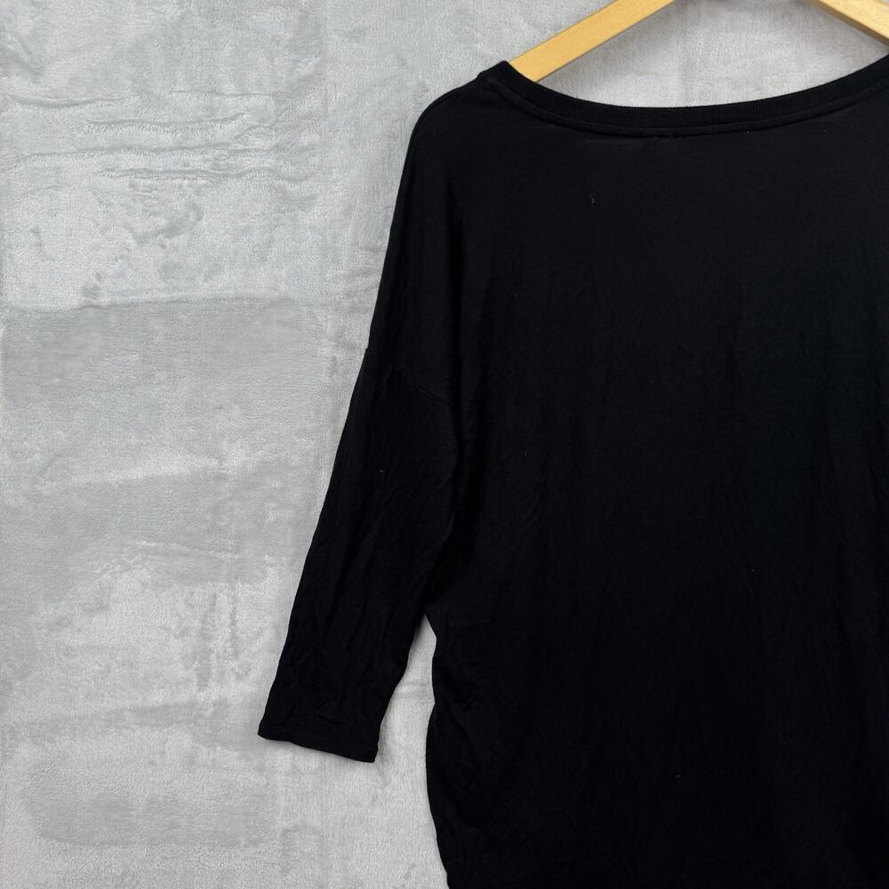 Aritzia Babaton Black 3/4 Sleeve Relaxed Fit Top Size XS Minimalist Essential - Picture 7 of 9